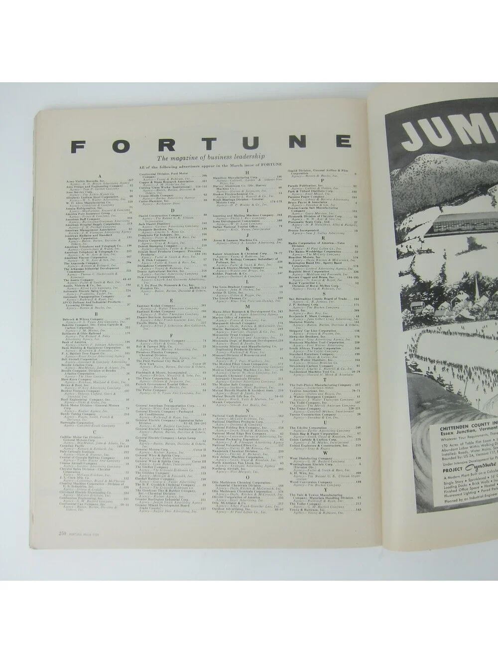 Vintage FORTUNE Magazine March 1956 General Motors, Ford, Cadillac, Buick Ads
